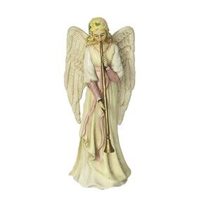 Vintage Plastic Angel Blowing Horn Christmas Ornament